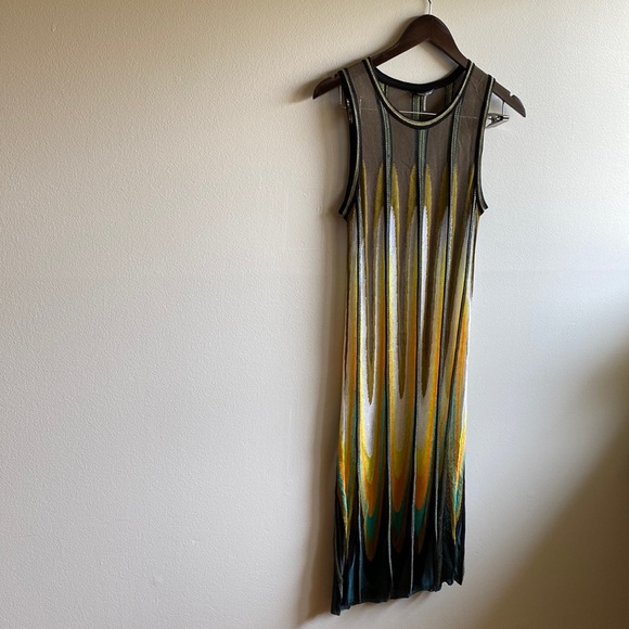 LUISA CERANO Knitted Panelled Cover Up Dress in Multi Color Small Fun Beach Club - Picture 6 of 12